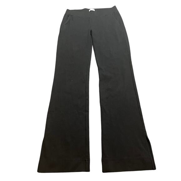 AYR The High Hopes Pants Flare Wide Leg Black Medium Pull On Pima Cotton Blend - Picture 2 of 10